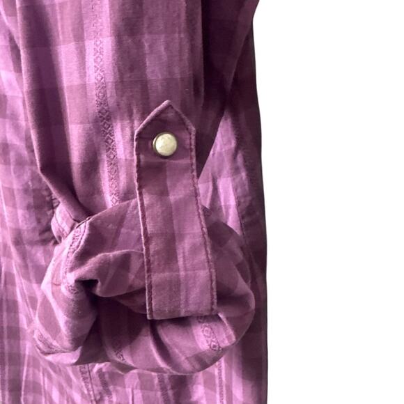 Wrangler Womens Western Shirt Plus Size Pearl Snap Plaid V-Neck Ruffle Size XXL - Picture 3 of 8